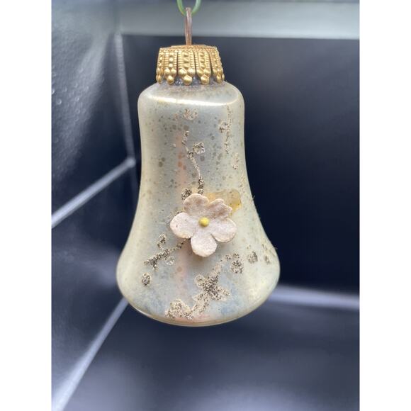 Vintage Made in Germany Glass Christmas Ornament Bell 3” Original Cap - Picture 1 of 8